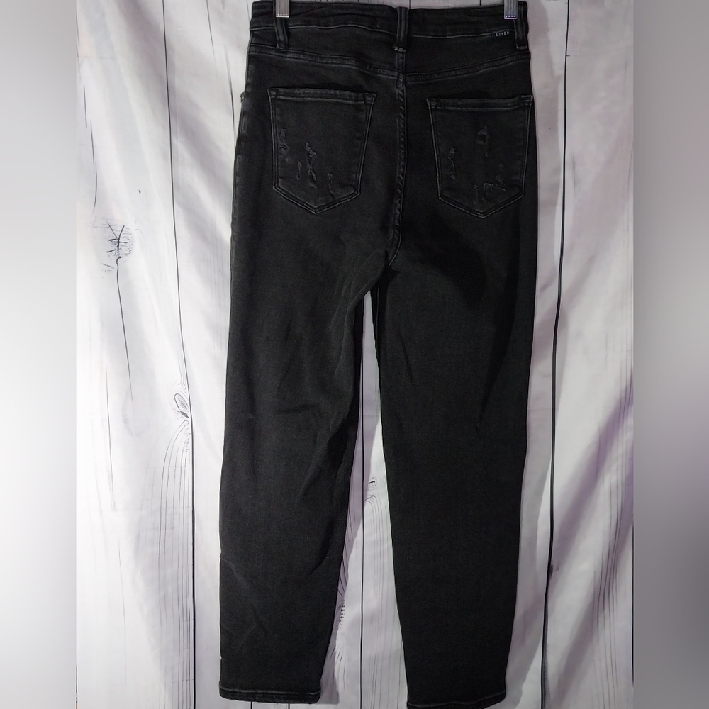 Risen Women's High Rise Crossover Girlfriend Jeans - Picture 2 of 11
